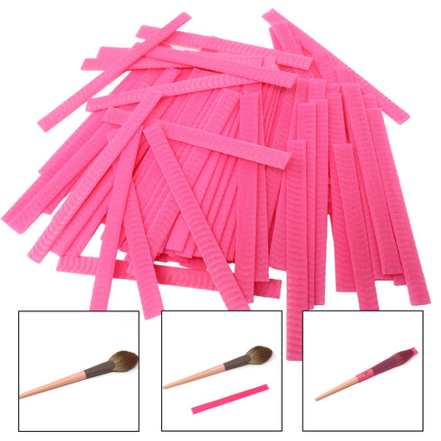 Honbay 100PCS Makeup Brush Protector Reusable Expandable Mesh Cover for Make up Brush, Paint Brush, Handbag Tassels, Bud of Rose, etc (Pink)...