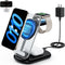 3 in 1 Magnetic Wireless Chargers for iPhone Devices,Fast Foldable Mag-Safe Charger Stand with Night Light for iPhone 15/14/13/12 Series,iWatch Ul...
