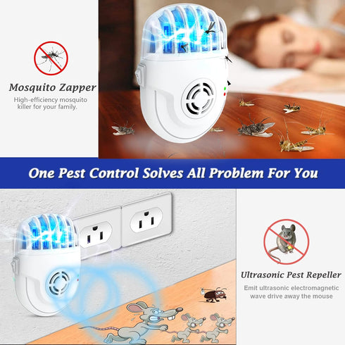 Ultrasonic Pest Repeller with Mosquito Killer- 2 Packs, Bug Repellent Indoor Plug Pest Conrol, Mosquito Repellent, Electronic Pest Control for Bug...