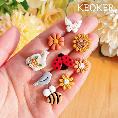 Keoker Spring Clay Cutters,12 Spring Polymer Clay Cutters, Flower Clay Cutters, Spring Clay Cutters for Polymer Clay Jewelry, (A)...
