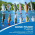 Havercamp Gone Fishin String Hanging Banner for Fish Fry, Bass Fishing, Freshwater Pond & Salt Water Tournament Fishing Decorations...