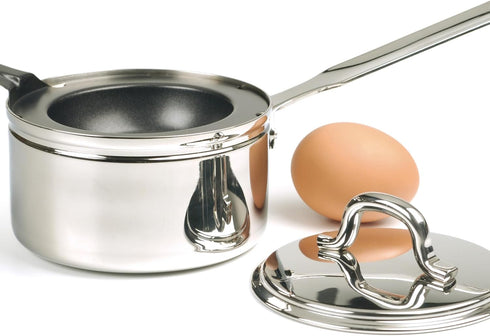 RSVP International Endurance Single Egg Poacher Set | Perfectly Poached Eggs | Includes Stainless Steel Pan | Dishwasher Safe...