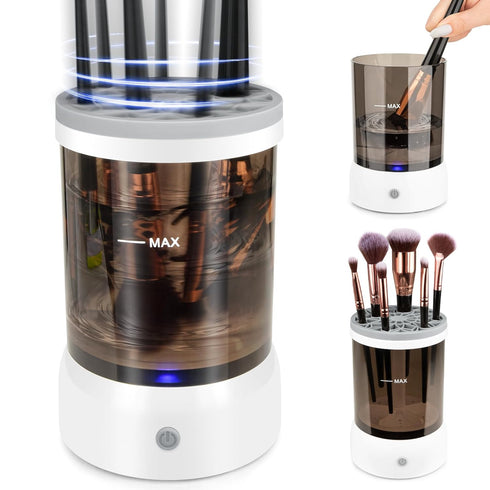 Electric Makeup Brush Cleaner Machine, Make Up Brush Cleaner Cleanser Tool for All Size Makeup Brush, Cosmetic Brushes Cleaner Automatic Spinning ...