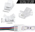 40 Packs LED Strip Connector 4 Pin,10 mm LED Connectors for Strip Lights, LED Strip to Wire Connector Waterproof RGB Unwired Clips for Strip Light...