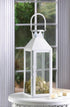 Zings & Thingz Manhattan Hanging Cable Candle Holder Lantern, Decorative Light Home Decor, 15" Tall, White...