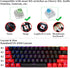 Fogruaden PBT Keycaps Red and Black Keycaps 60 Percent, OEM Profile Custom keycaps Set, Suitable for Cherry MX Switch Mechanical Keyboard...