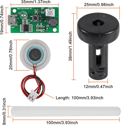 4Pcs USB Humidifier Module USB Spray Module Circuit Board Atomization Module 5V Atomization Plate Circuit Board Atomization Module Atomizer DIY In...