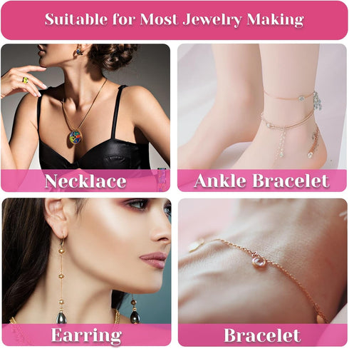 selizo Chains for Jewelry Making, 60ft Jewelry Making Chains for Necklace with Pliers, Open Jump Rings and Lobster Clasps for Making Jewelry DIY N...