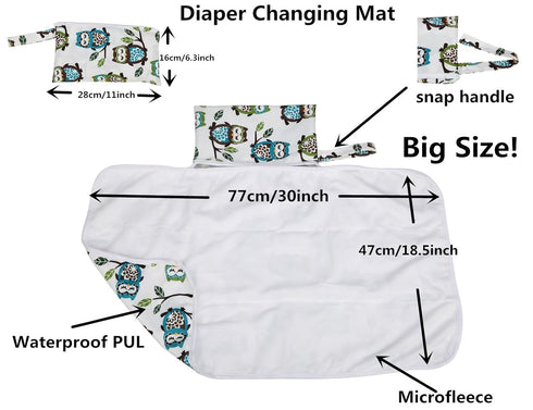 Baby Diaper Changing Mat Pad Portable Foldable Washable Compact Travel Nappy Waterproof Play Mat 30inx18.5in (Sea Mermaid)...