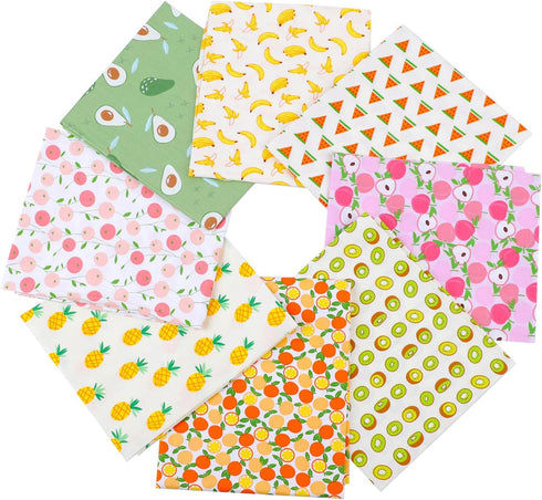 8Pcs 18" x 22" Cotton Fabric DIY Making Supplies Quilting Patchwork Fabric Fat Quarter Bundles DIY for Quilting Patchwork Cushions Cotton Fabric f...