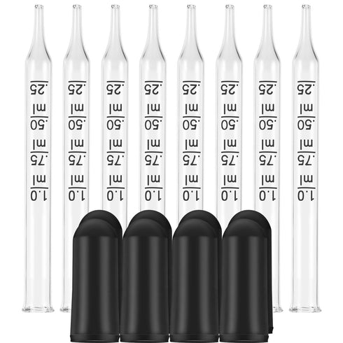 Glass Liquid Droppers, 1 ml Essential Oil Dropper Pipette Calibrated Glass Stain Dropper for Essential Oil Makeup Art Liquid Plant with Kraft Boxe...