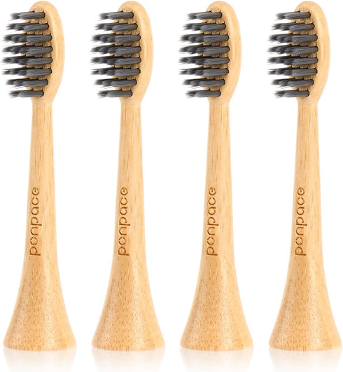 Bamboo Electric Toothbrush Replacement Heads Compatible with Philips Sonicare, Soft Charcoal Infused Bristles...