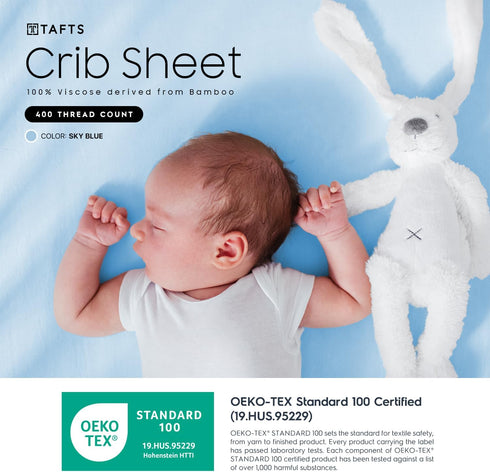 Tafts Crib Sheets, 100% Viscose derived from Bamboo Fitted, Girls, Boys & Unisex, 8 Inch Deep Pocket, Standard Crib & Toddler Mattress, Cooling, S...