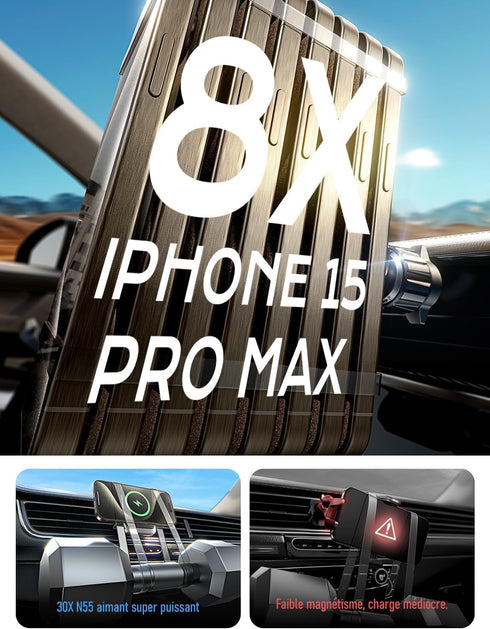 LISEN for MagSafe Car Mount Charger for iPhone 15, 2024 15W Wireless Vent Charger for iPhone Car Accessories Magnetic Phone Holder Mount, Fits iPh...