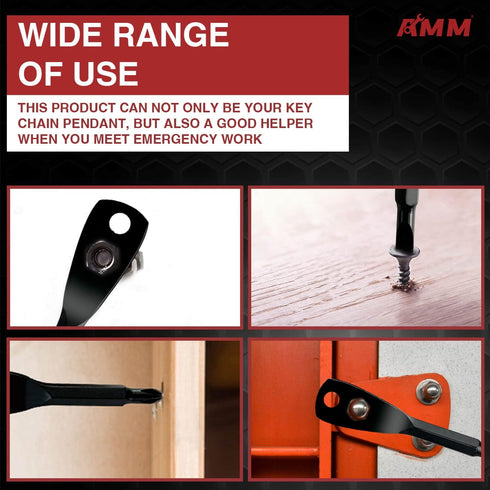 AMM 4 in 1 Portable Keychain Screwdriver?Black),Multiple functionality-Phillips, slotted screwdriver and two hex wrenches...