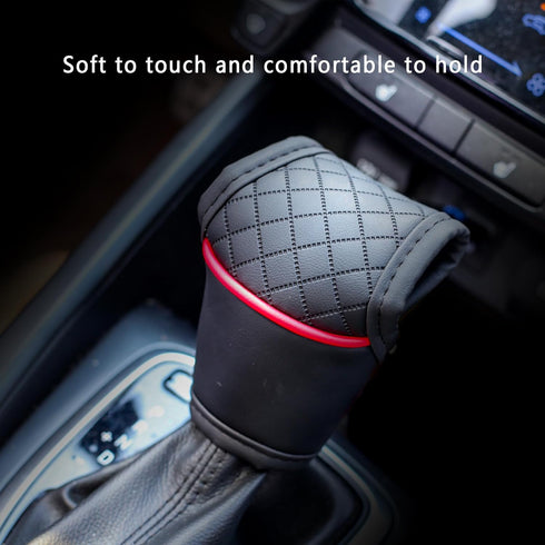 Leather Car Gear Shift Cover,Anti-Slip Automatic Shift Knob Cover Car Decoration,Universal Car Accessories for Women Interior Effectively Protects...