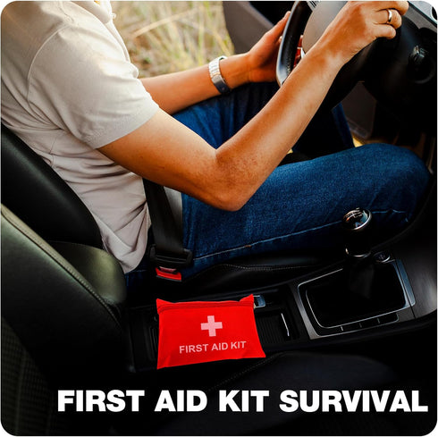 First Aid Kit - 92 Piece Mini Emergency Kits for Car, Basic Outdoor Essentials Survival Trauma Kit Bag, Small Travel Medicine Kit for Home, Sports...