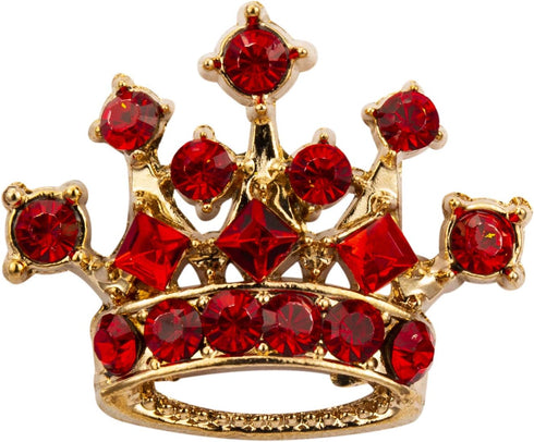 AN KINGPiiN Lapel Pin for Men Royal Crown Crystal Badge Brooch Suit Stud, Shirt Studs Men's Accessories (Gold-Red)...
