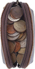 Leather Moon Pocket Coin Case Mini Squeeze Coin Purse Pouch Change Holder Tray Purse Wallet for Men & Women : Dark Brown...
