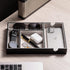 Mens Valet Tray for Nightstand Bedside and Entry Table Faux Leather Catchall Tray for Phone,Watch,Glasses,Wallet,Jewelry and Keys Dresser Organize...