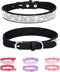 Dog Collar for Medium Dogs, Adjustable Leather Suede Bling Dog Collars?Black Dog Collar Cat Collar, Rhinestone Dog Collar (M, Black)...