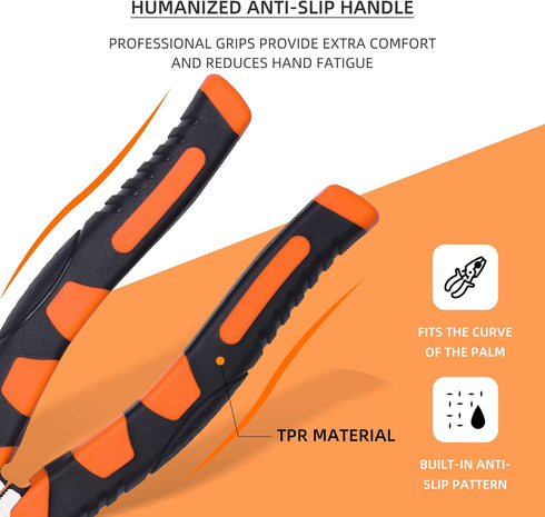 Linemans Pliers, 9-inch Linesman Combination Pliers Cutting Pliers with TPR Handle for Cutting Crimping Function, Screw Gripping Remover Pliers Ha...