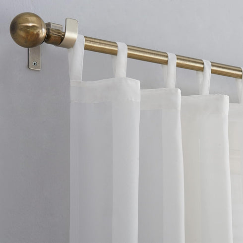 No. 918 Emily Sheer Voile Tab Top Curtain Panel, 59" x 95", White...