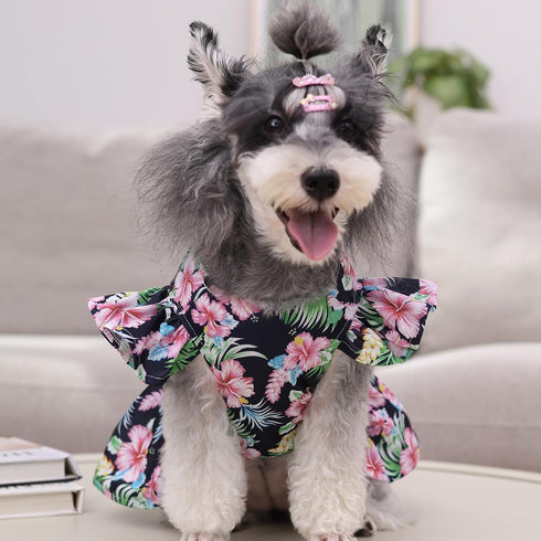 CuteBone Dog Dress Princess Puppy Birthday Dresses with Flutter Sleeves Cat Clothes Outfit for Small Dogs Girl Pet Apparel FX05XS...