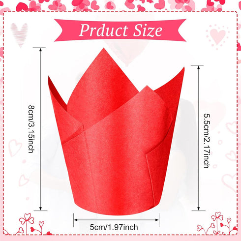 200 Pcs Tulip Cupcake Liners Muffin Baking Cupcake Liners Baking Cups Holders Heat Resistant Muffin Liners Wrappers for Wedding Party Birthday Bab...