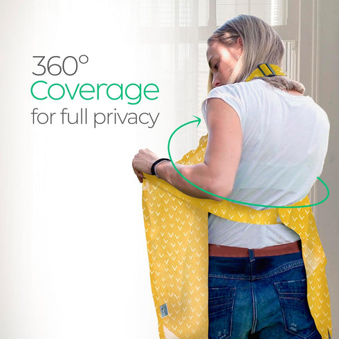 San Francisco Baby Nursing Cover, Breathable 360° Nursing Cover Up, Privacy Breastfeeding Blanket - Luxury Yellow...