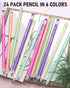 Nicpro 24PCS Pencils #2, HB Rainbow Color Paper Pencils, Pre-Sharpened Wood-Cased Cute Pencils, Anti-Break Graphite Pencil with Eraser for Student...