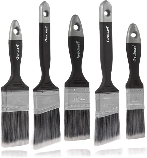 Angle Sash Paint Brush, Wall Trim Stain Brushes Set for Wall & Furniture Painting (5Pack Assorted Sizes)...
