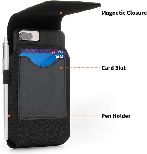 Mopaclle Nylon Holster for iPhone 15 Pro Max,14 Pro Max 13 Pro Max, 12 Pro Max Cell Phone Holster Pouch for Galaxy A15 A14 A25 Note 20 Ultra 8 9 S...