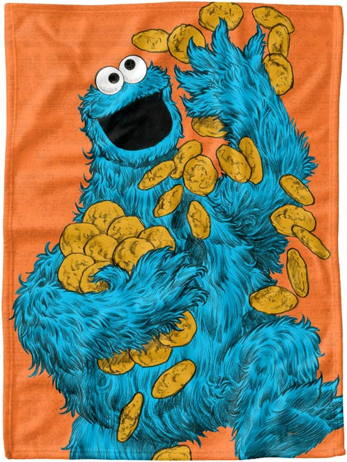 LOGOVISION Sesame Street Lightweight Baby Blanket, 30"X40", Cookie Monster Painted Unisex for Infants Girls & Boys...