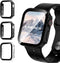 3 Pack Waterproof Case for Apple Watch Series 9 8 7 45mm, Straight Edge Hard PC Cover with Tempered Glass Screen Protector, Protective Bumper for ...
