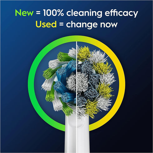 Oral-B Pro Cross Action Electric Toothbrush Head, X-Shape and Angled Bristles for Deeper Plaque Removal, Pack of 8 Toothbrush Heads, White...