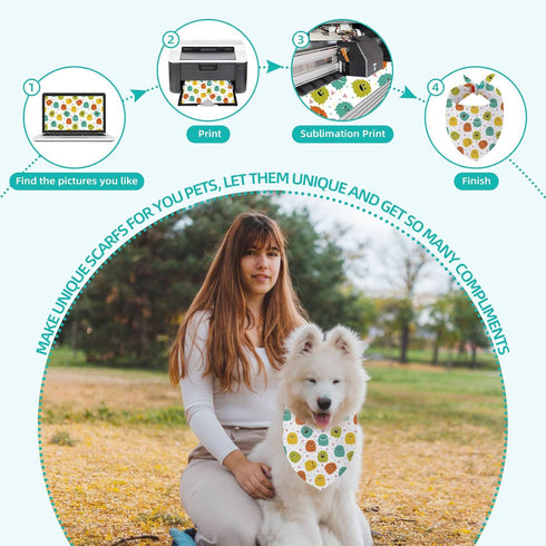 Sublimation Dod Bandanas 6PCS, Heat Transfer Washable Dog Scarf, Blank DIY Solid Kerchief Bib Breed, Pet Birthday/Party Fun Idea Gift for Large Me...