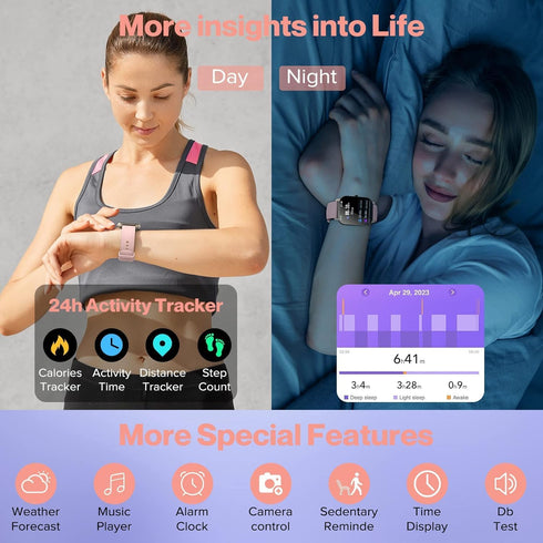 Smart Watch, Fitness Tracker with Dail Calls Speaker, 1.85" TFT-Touch Screen IP68 Waterproof Smartwatch, 112 Sport Modes Activity Tracker with Hea...