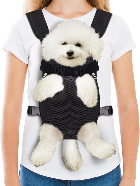 Pet Carrier Backpack, Hands-Free Adjustable Dog Front Carrier Legs Out & Easy-Fit Dog Backpack Carrier for Hiking Camping Traveling Cycling for Sm...