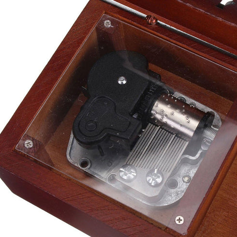 FnLy Antique Engraved Wooden Wind-Up Musical Box,Love Story Musical Box,with Silver-Plating Movement in,Rectangle...