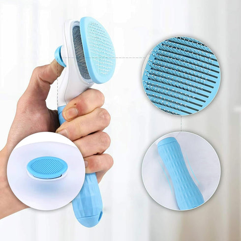 Dog brush, cat brush, Dog Brush for Shedding, self-cleaning pet brush, removes loose hair and tangles, promotes blood circulation, pet accessory, ...