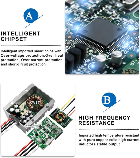 DC to DC 24V to 12V Step Down Voltage 12Volts Regulator Buck Converter Output 3A 36W Power Converter Module (3A)...
