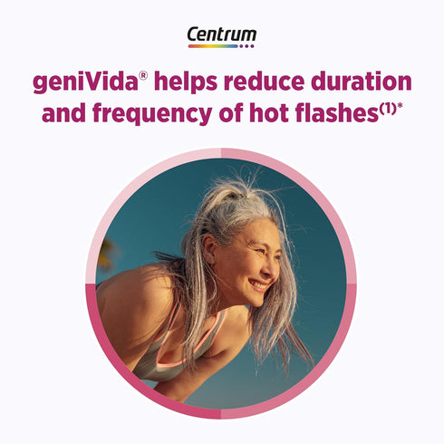 Centrum Complete Multivitamin Supplement + Hot Flash Support Menopause Support Tablets, with Clinically Studied geniVida, 30 Count...