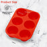 Silicone Texas Muffin Pan 6-Cups, Jumbo Muffin Pan Set of 2, BPA-Free Non-Stick Cupcake Maker, 10.75L x 7.5W for Baking...