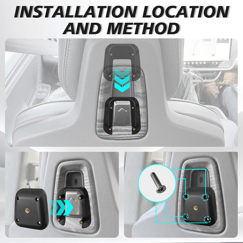 BestEvMod Seat Back Second Row Anchor 1/4 Screw Mount Phone Holder Tablet Mag Safe Compatible with 2022-2024 Rivian R1T&R1S Backseat fits All Phon...