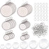 UNICRAFTALE About 60pcs Stainless Steel Bezel Trays Flat Round Pendant Trays Bezel with Glass Cabochon Pendant Trays Kit with Jump Rings for DIY J...
