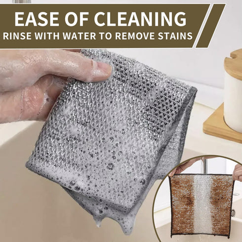 10 Pcs Wire Dishwashing Rags - Non-Scratch & Easy to Clean - Multipurpose Cleaning Cloths for Wet and Dry - Wire Dishcloths for Stubborn Scrubbing...
