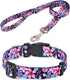 Dog Collar and Leash Set for Small Dogs Cats, Soft Comfy Pet Collar for Small Medium Large Dogs, Floral Pattern for Boy Girl Puppy Dogs Cats(Flora...