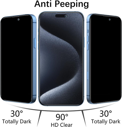MAYtobe [2-Pack Privacy Screen Protector Designed for iPhone 15 Pro, iPhone 15 Tempered Glass, No Bubbles, Anti Scratch, Easy to Install...