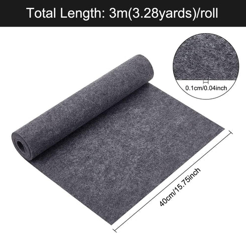 BENECREAT 10 Feetx15.75 Inch Felt Fabric Rolls Felt Non-Woven Sheet 0.1cm Thick Dark Gray Felt, Polyester Felt for Crafts, Quilting Sewing, Garmen...